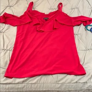 Express medium off the shoulder blouse hot pink